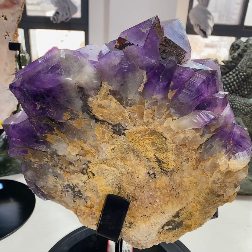 42cm Large Unique Amethyst Cluster Specimen with Stand Crystal Healing