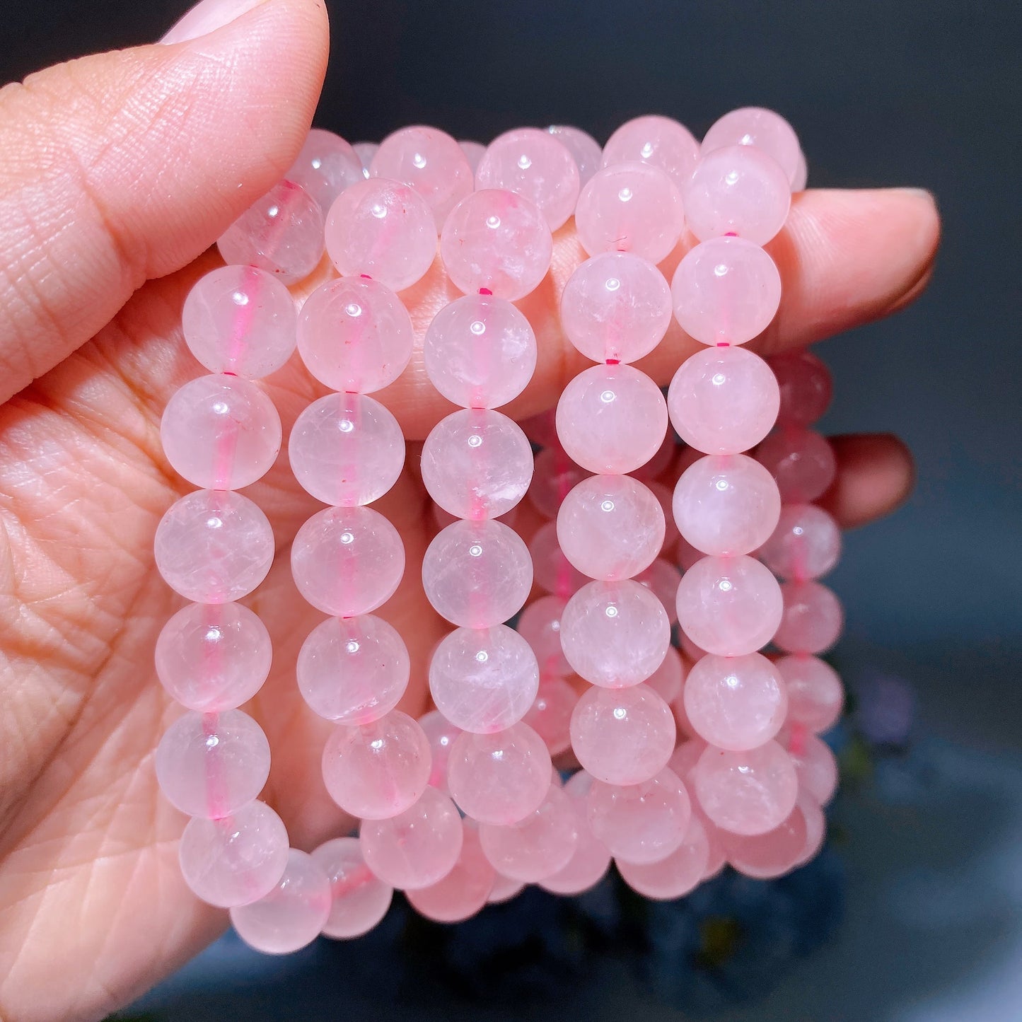 10mm Dark Rose Quartz Bracelet Crystal Healing Bulk Whoelsale