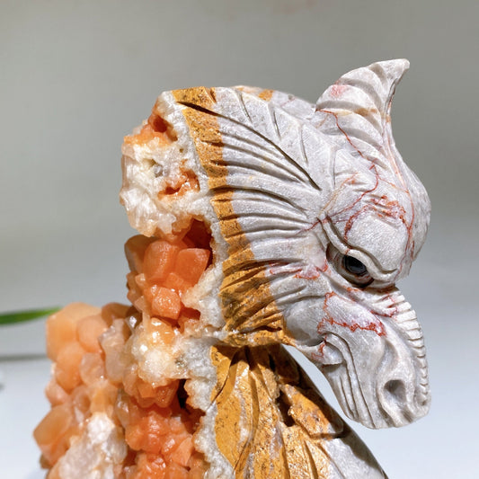 15.5cm Unique Calcite Cluster Dragon Carving Crystal Healing Bulk Wholesale