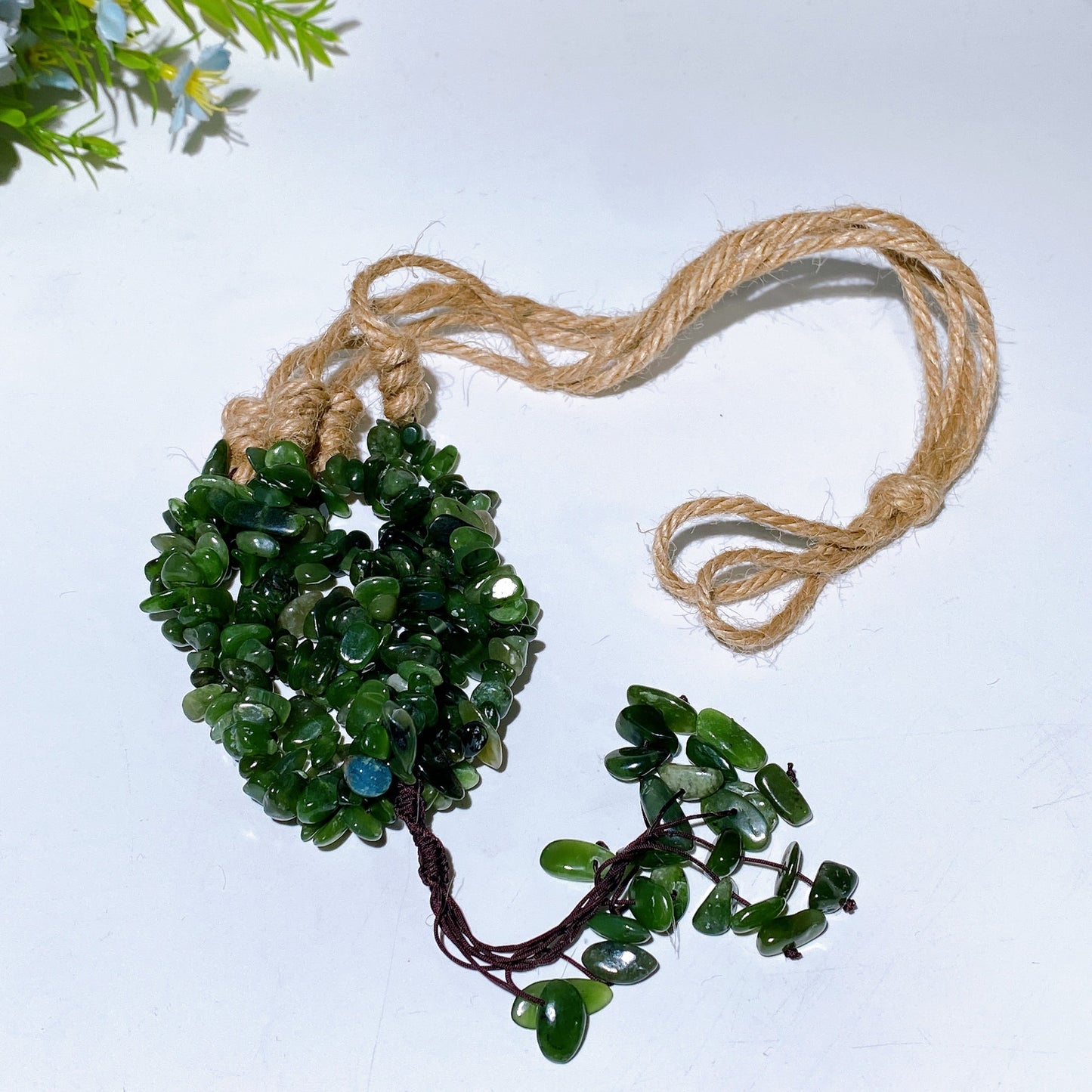 45cm Crystal Chips Web with Rope Hanging Ornament Crystal Healing Bulk Wholesale