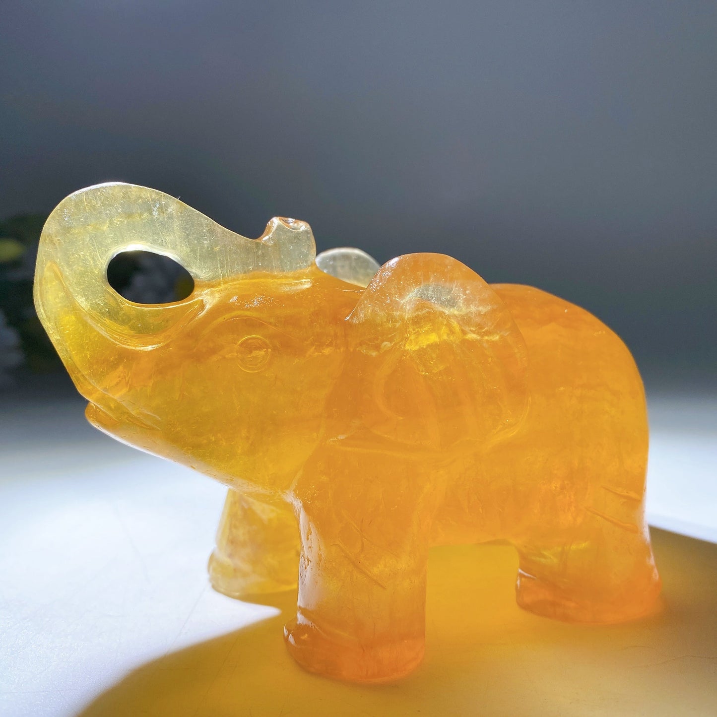 4.2" Greem Purple Yellow Fluorite Elephant Carvings Crystal Healing Bulk Wholesale