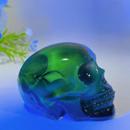 2.2"-2.4" UV Reactive Volcanic Agate Skull Carving Crystal Healing Bulk Wholesale