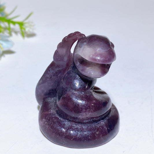 1.9“ Purple Mica Snake Carving Crystal Healing Bulk Wholesale