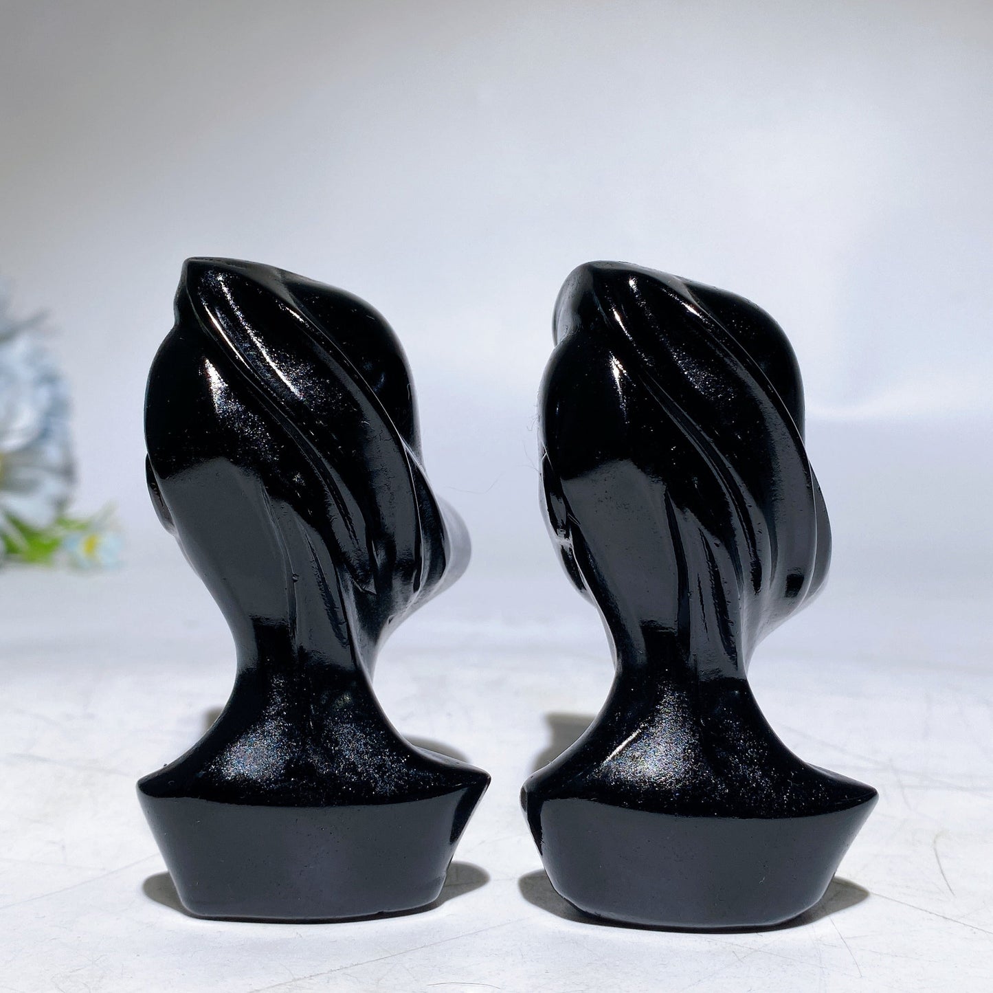 3.2" Black Obsidian Lady Carving Crystal Healing Bulk Wholesale
