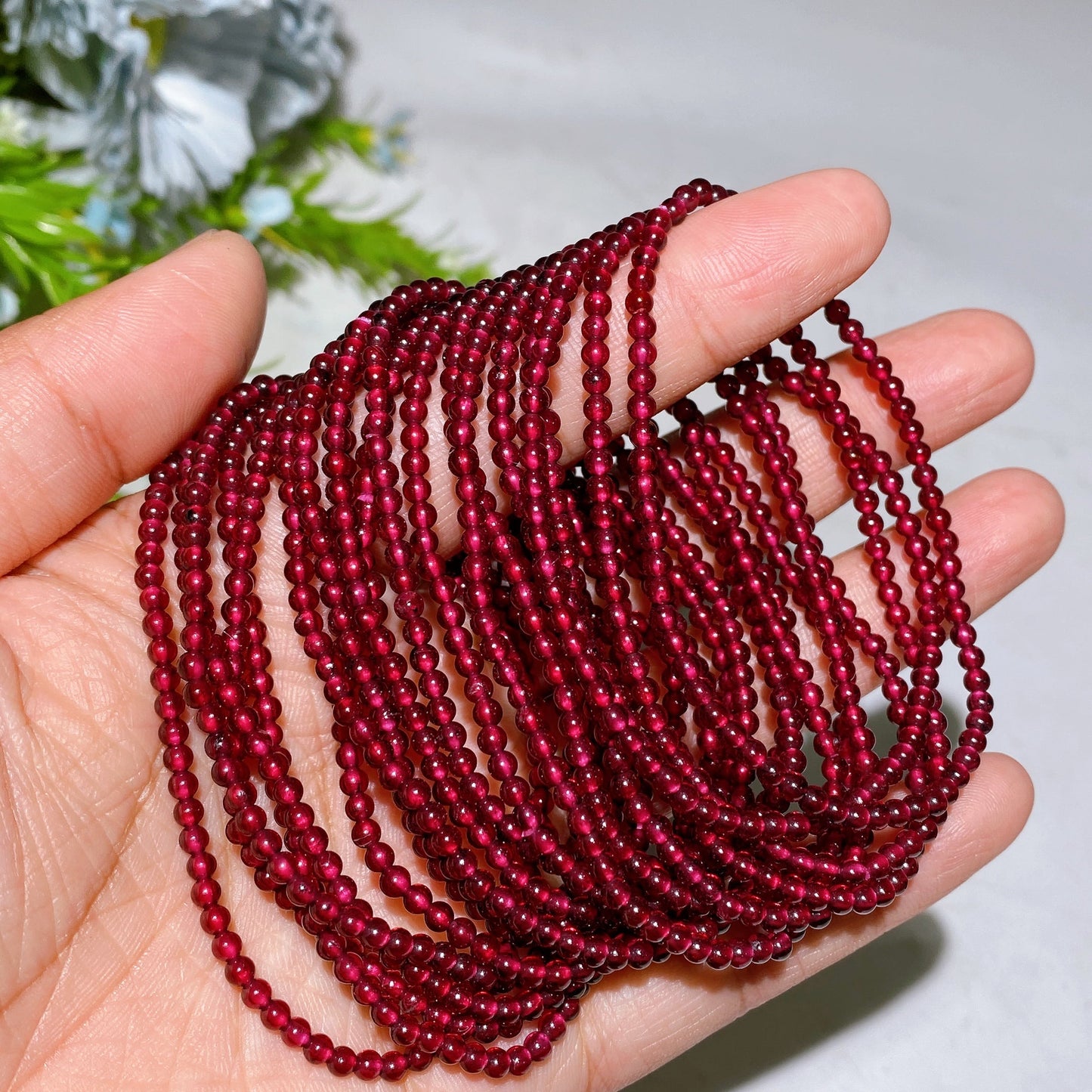 3mm Garnet Bracelet Crystal Healing Bulk Wholesale
