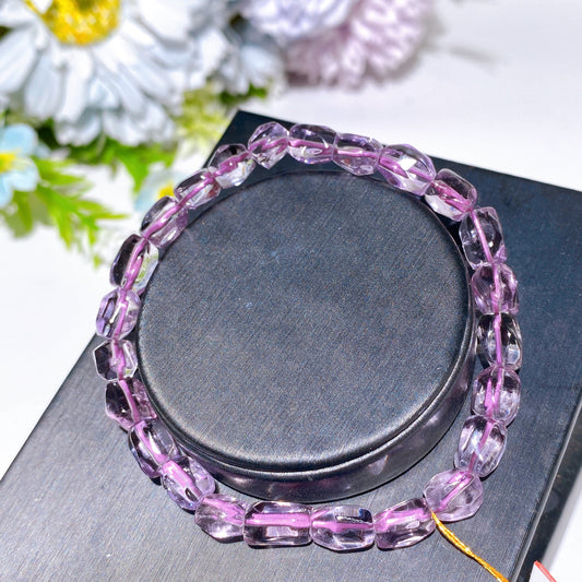 8mm Amethyst Iregular Faceted Bracelet Crystal Healing Bulk Wholesale