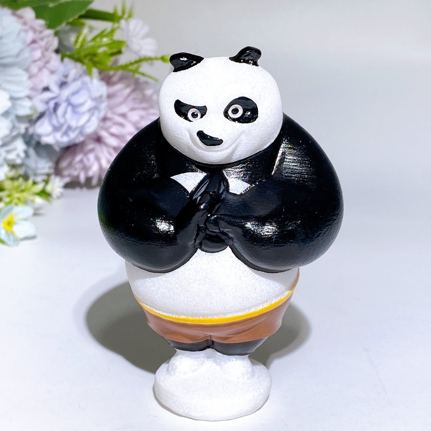 2.8"-4.0" White Jade Panda Carving with Painting Crystal Healing Bulk Wholesale