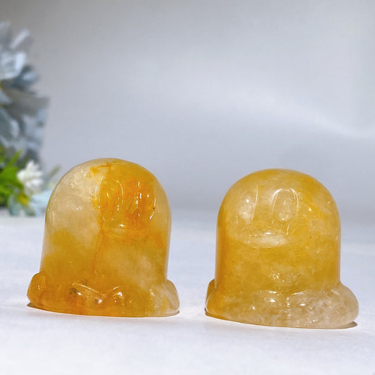 1.2" Golden Healer Orange Calcite Pokemon Diglett Carving Crystal Healing Bulk Wholesale