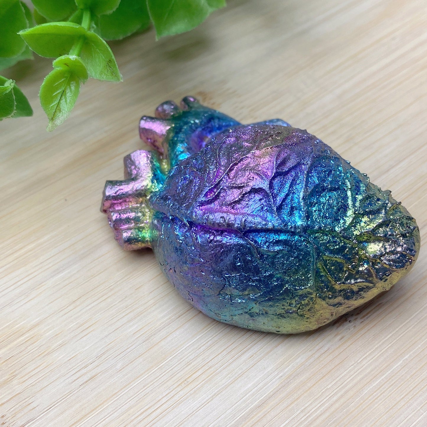 2.5" Aura Bismuth Heart Carvings Bulk Wholesale