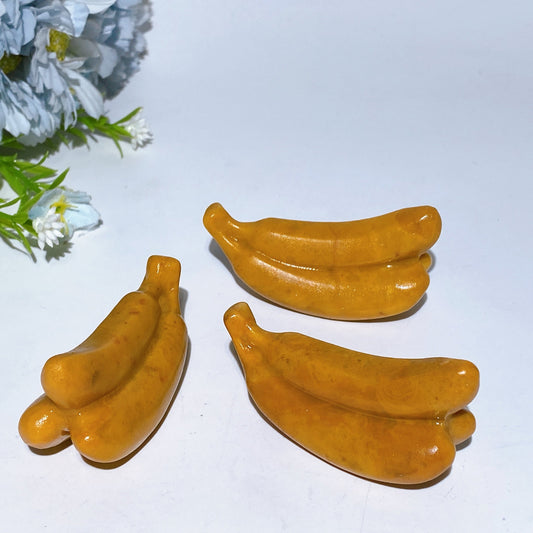 2.5" Yellow Jade Banana Fruit Carving Crystal Healing Bulk Wholesale