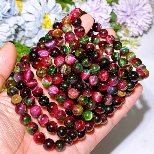 6-8mm Galaxy Tiger's Eye Bracelet Crystal Healing Bulk Wholesale