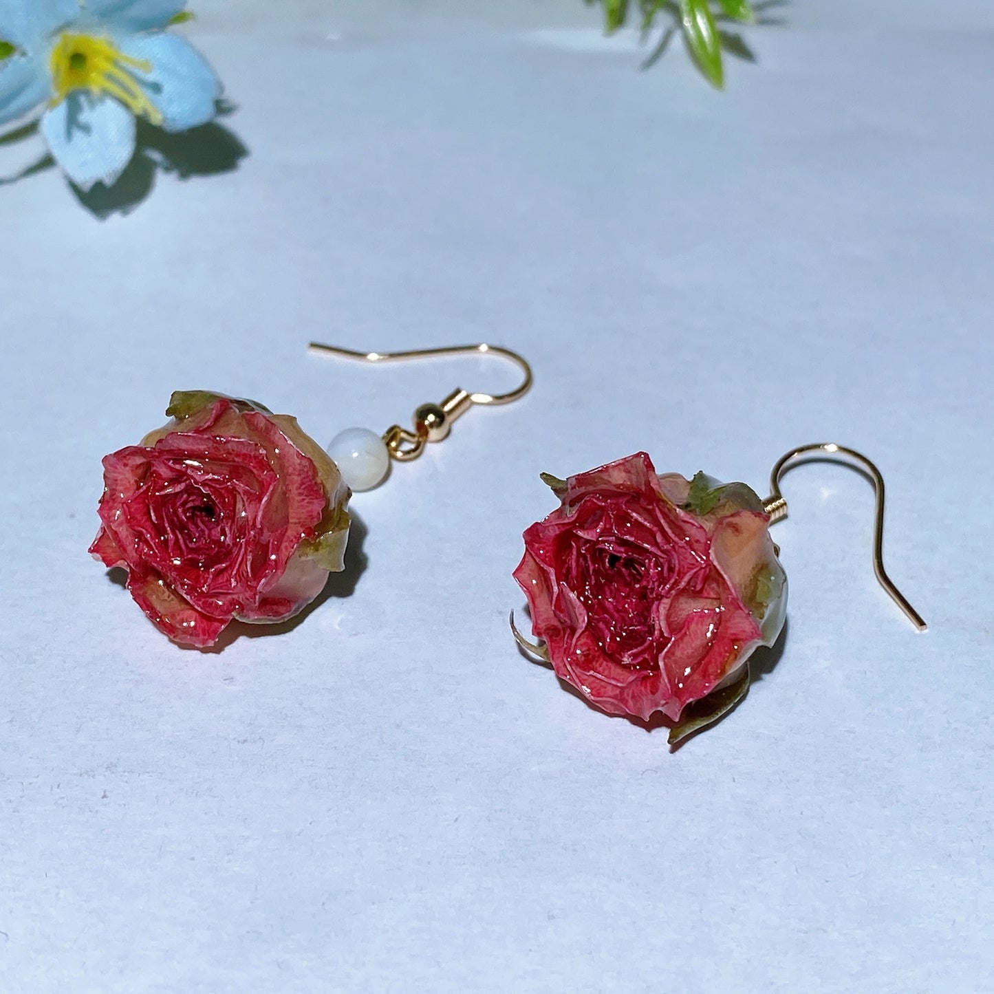 Natural Rose Flower Earring Crystal Healing Bulk Wholesale