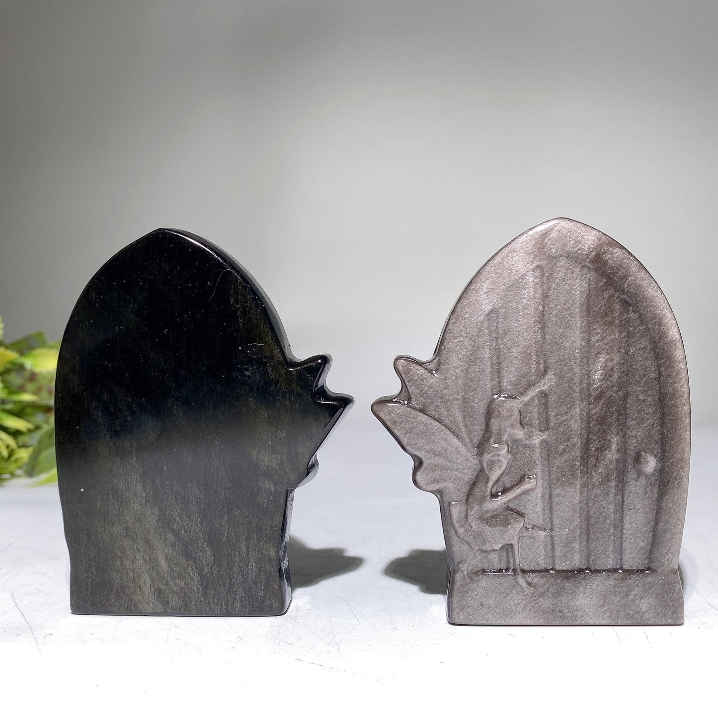 3.5" Golden Obsidian Silver Obsidian Fairy Magic Door Carving Crystal Healing Bulk Wholesale