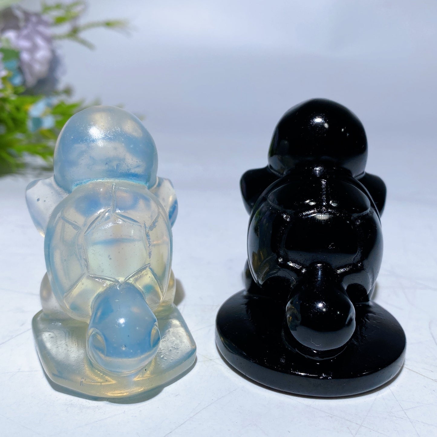 2.2" Opalite Black Obsidian Squirtle Carving Crystal Healing Bulk Wholesale