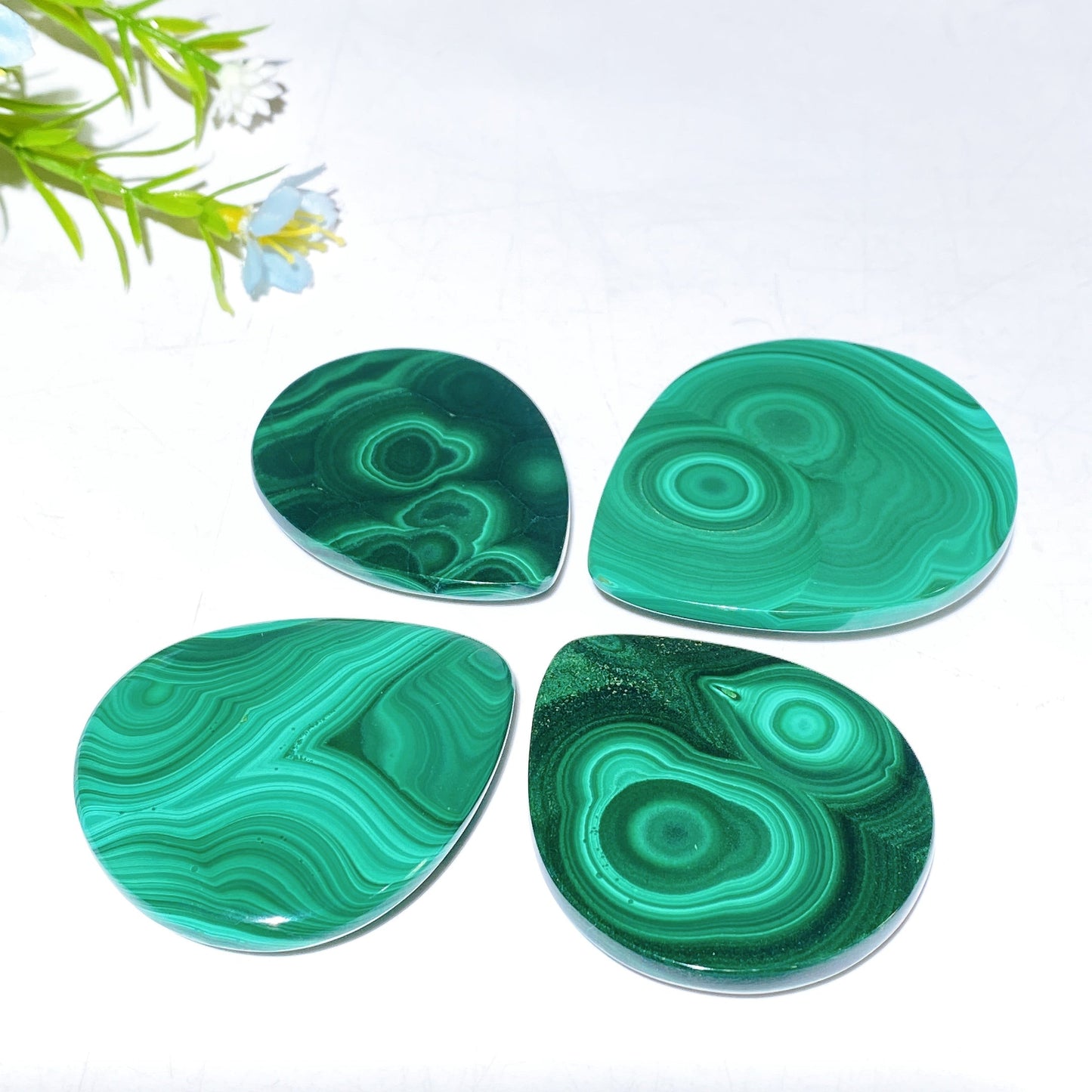 1.6"-2.2" Malachite Water-drop Shape Cabochon for Jewelry DIY Crystal Healing Bulk Wholesale