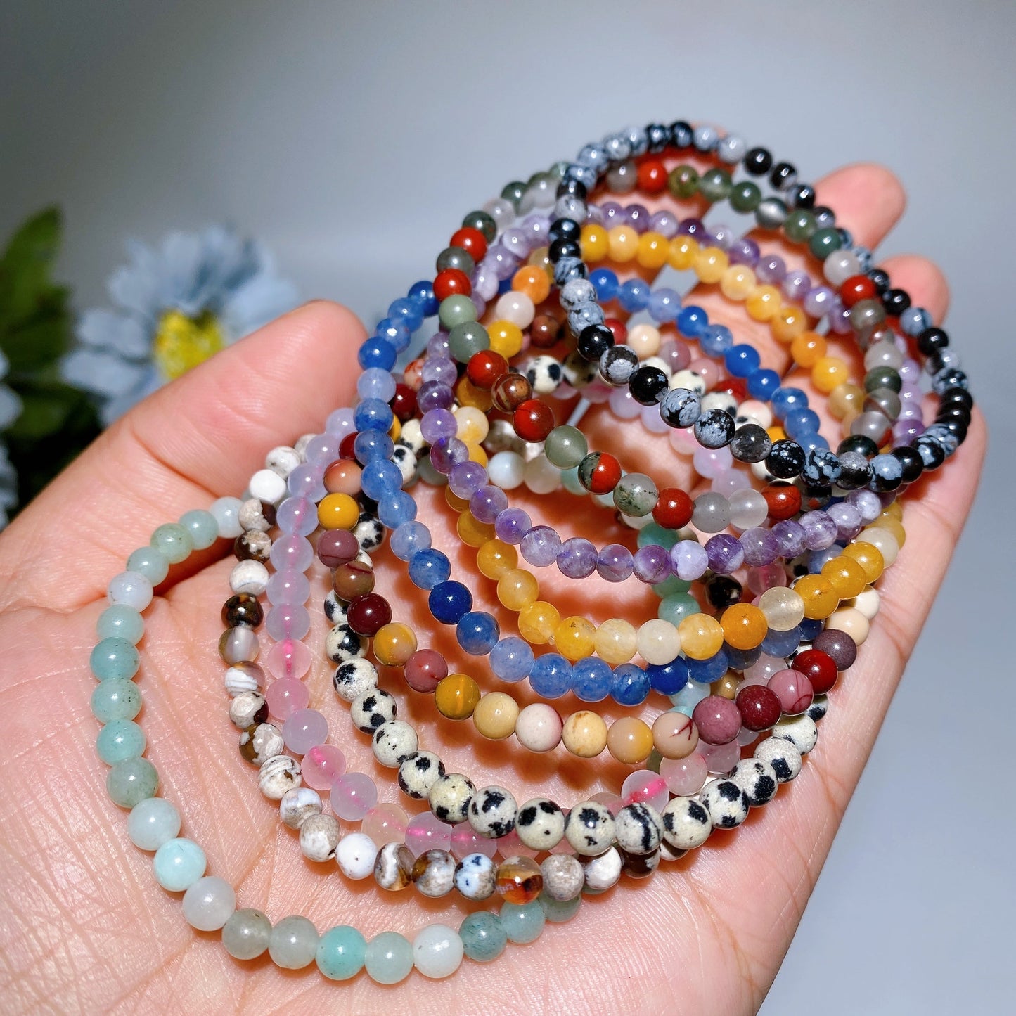 4mm Mixed Crystal Bracelet Bag Crystal Healing Bulk Wholesale