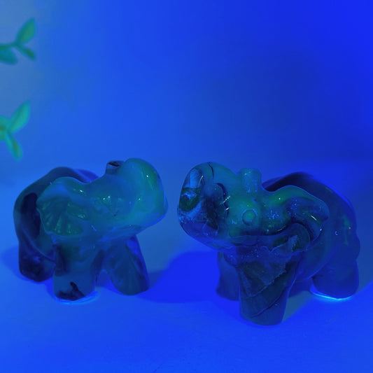 1.8"-2.1" UV Reactive Volvanic Agate Turtle Elephant Cat Wolf Animal Carving Crystal Healing Bulk Wholesale