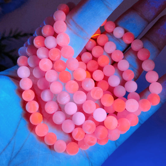 7mm UV Reactive Kunzite Bracelet Crystal Healing Bulk Wholesale