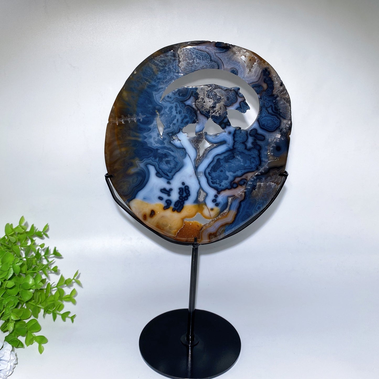 20.5cm Unique Druzy Agate Bear Carving with Stand Crystal Healing Bulk Wholesale