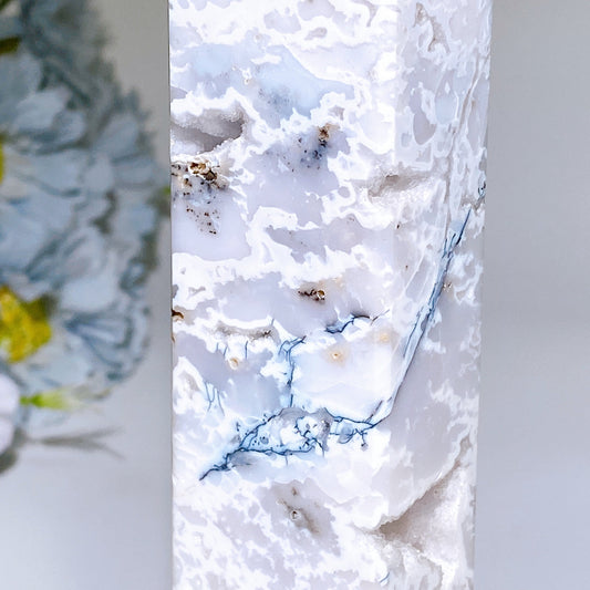 18-30cm White Druzy Dendritic Agate Tower Crystal Healing Bulk Wholesale