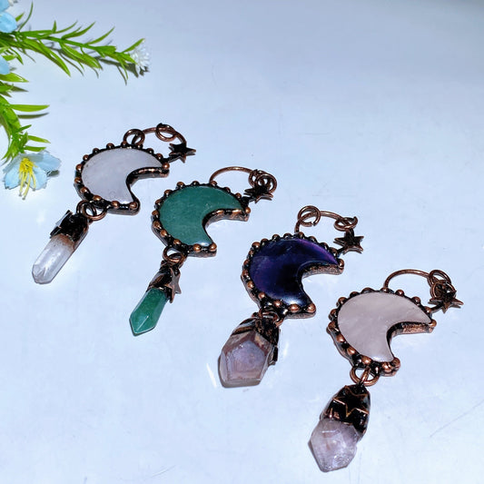 Crystal Moon Shape Pendant Crystal Healing Bulk Wholesale