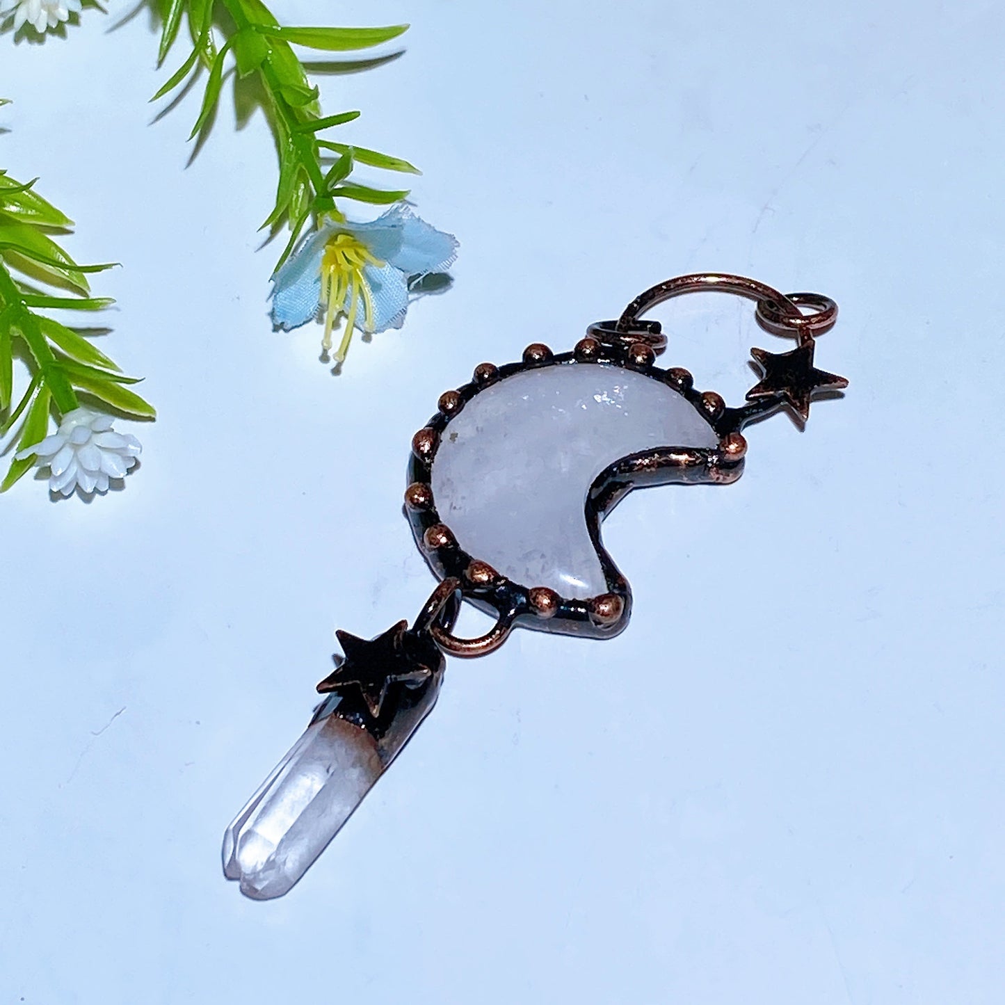 Crystal Moon Shape Pendant Crystal Healing Bulk Wholesale