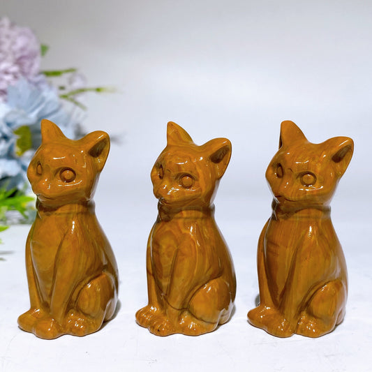 2.3" China Jade Cat Carving Crystal Healing Bulk Wholesale