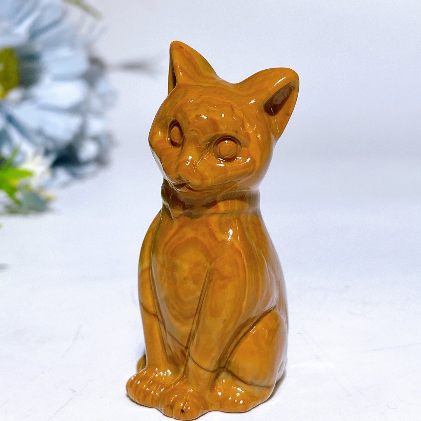 2.3" China Jade Cat Carving Crystal Healing Bulk Wholesale