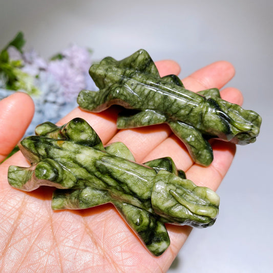 3.0" Serpentine Locust Carving Crystal Healing Bulk Wholesale