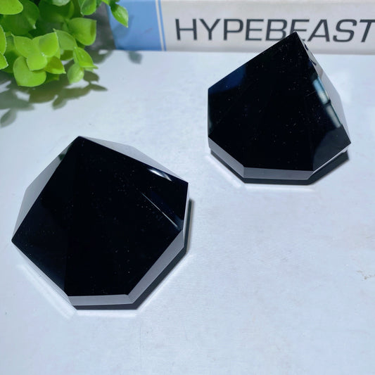 2.3" Black Obsidian Diamond Carvings Bulk Wholesale