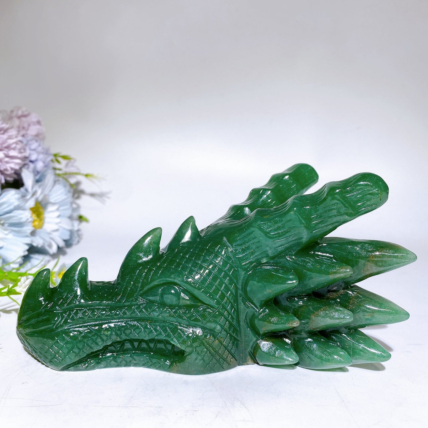 16cm Green Aventurine Dragon Head Carving Crystal Healing Bulk Wholesale