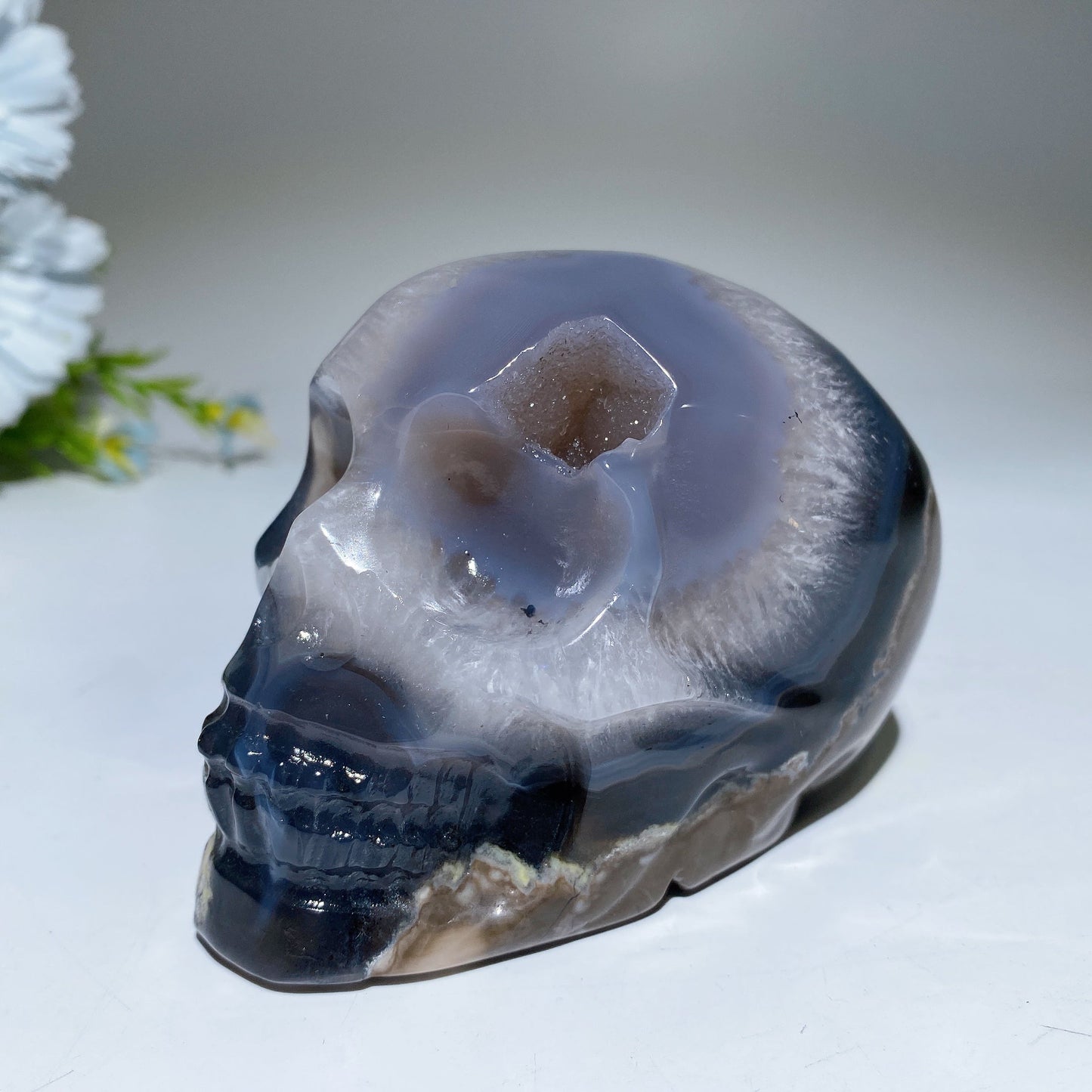 2.4"-3.5" Volcanic Agate UV Reactive Skull Carving Crystal Healing Bulk Wholesale