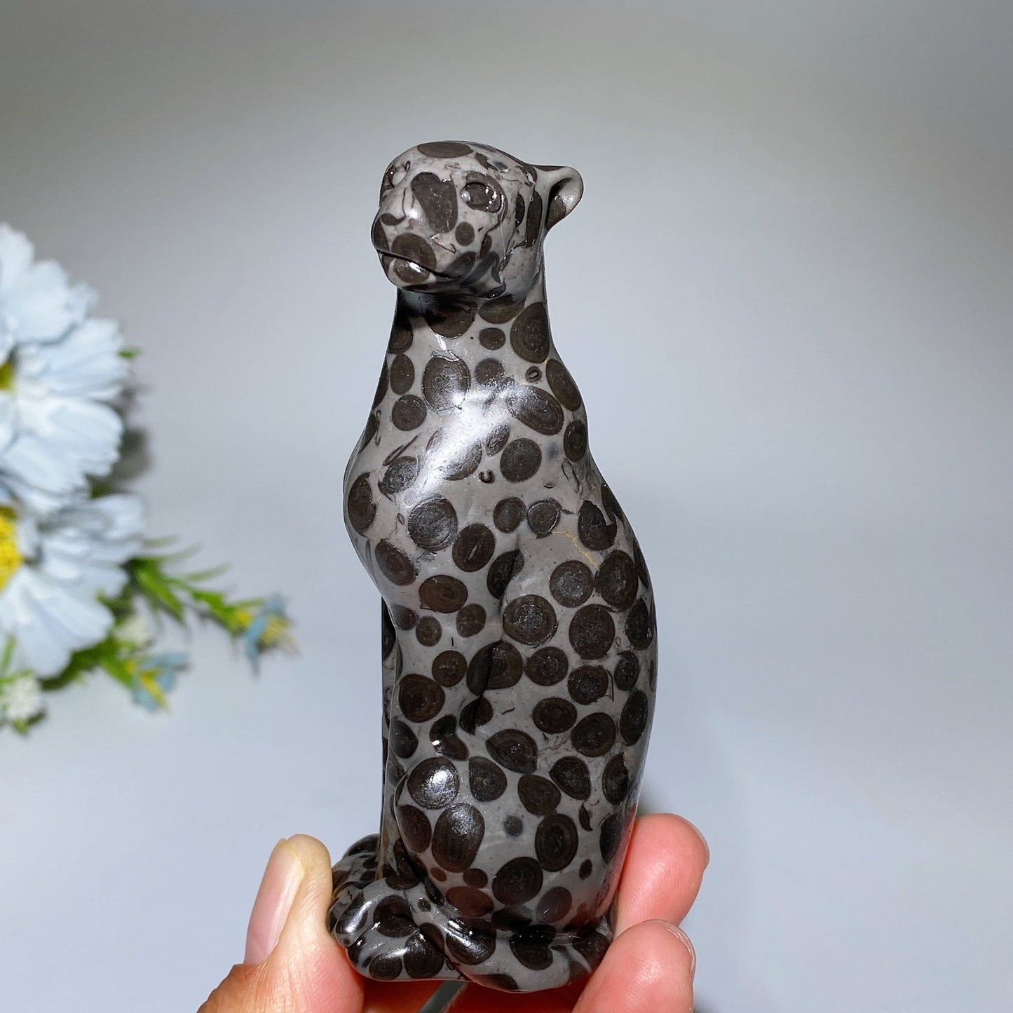 3.8" Oolitic Jasper Leopard Carving Crystal Healing Bulk Wholesale