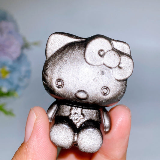 2.0" Crystal Hello Kitty Carving Crystal Healing Bulk Wholesale