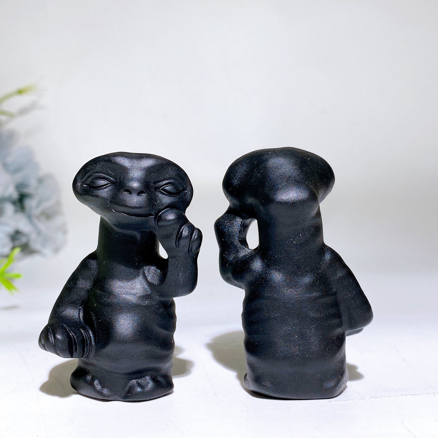 2.4" Black Obsidian Alien Carving Crystal Healing Bulk Wholesale