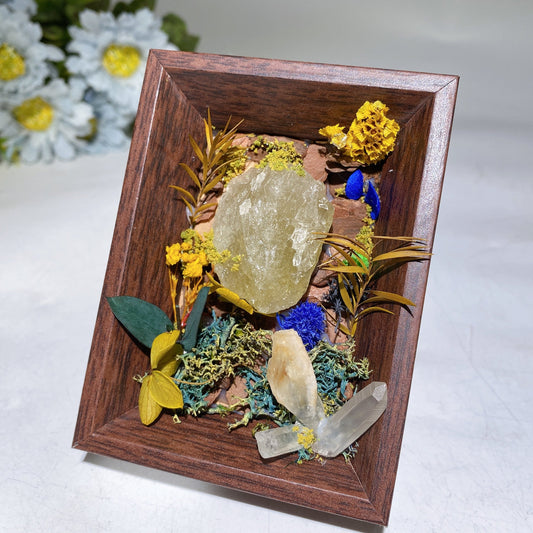 Crystal Scenery in Wooden Photo Frame with Scent Crystal Healing Bulk Wholesale