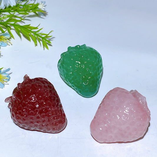 2.0" Crystal Strawberry Carving Crystal Healing Bulk Wholesale