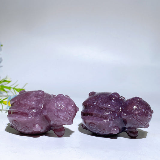 2.4" Purple Mica Pokemon Weezing Carving Crystal Healing Bulk Wholesale