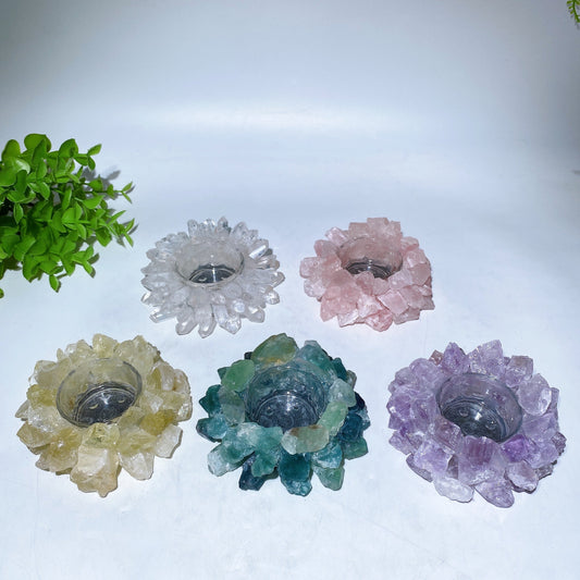 3.6" Crystal Candle Holder Crystal Healing Bulk Wholesale