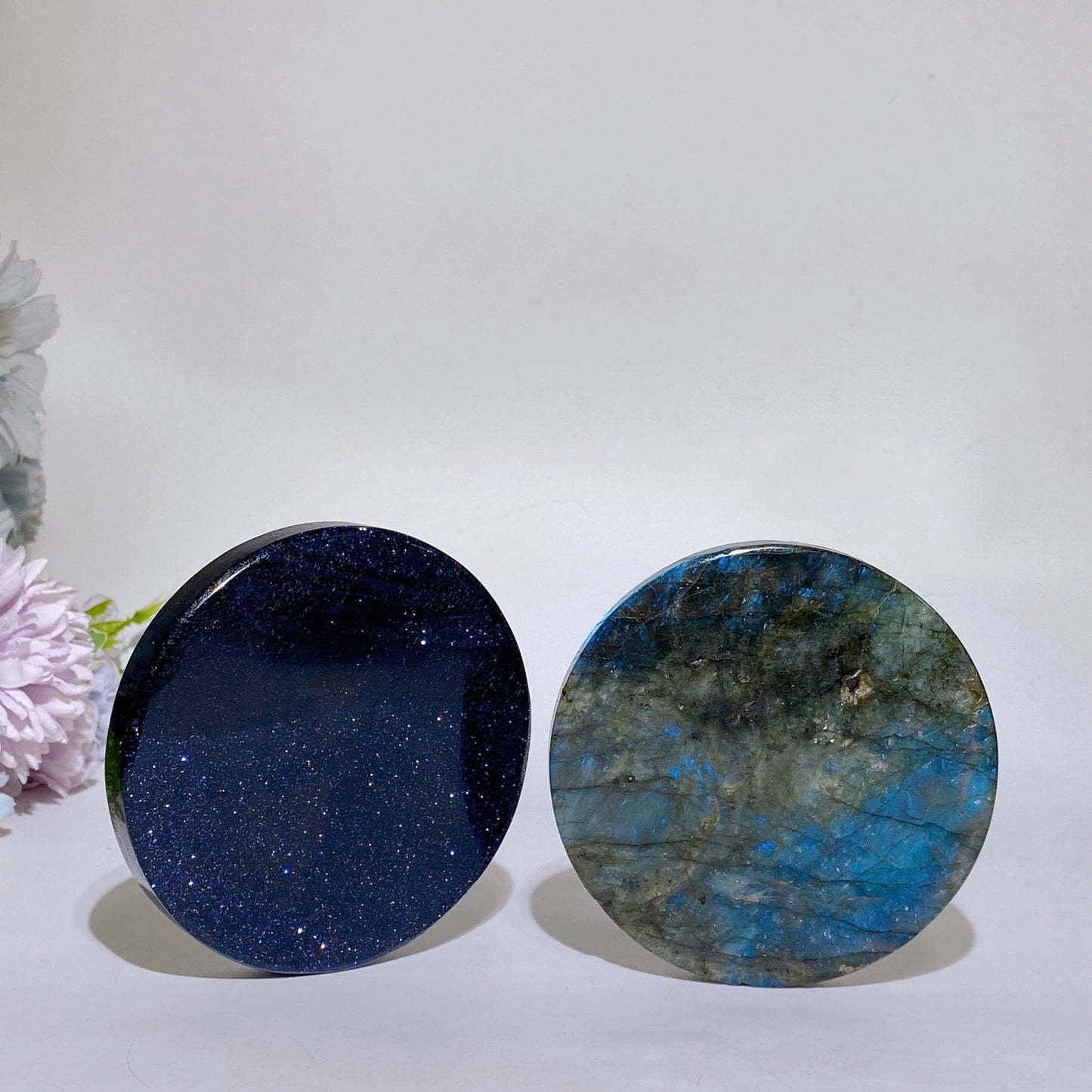 9cm Crystal Round Slab Carving Crystal Healing Bulk Wholesale