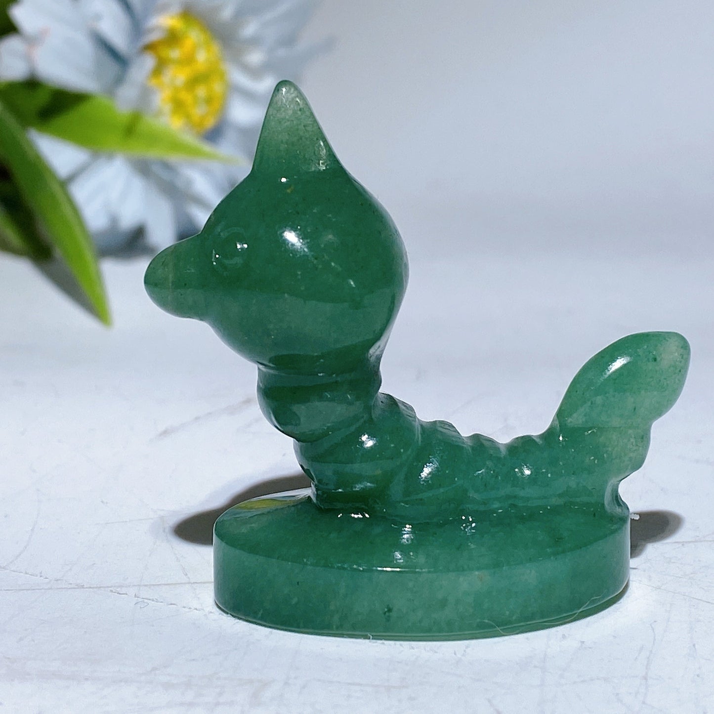 2.0" Green Aventurine Pokemon Caterpie Carving Crystal Healing Bulk Wholesale