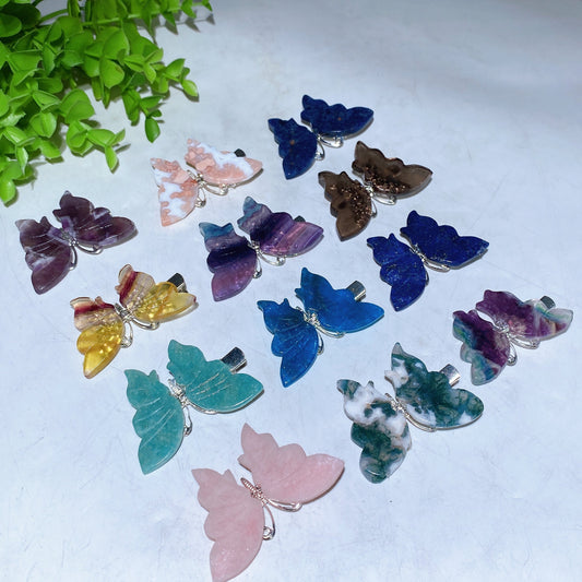 2.0"-2.3" Crystal Butterfly Hairpin Crystal Healing Bulk Wholesale