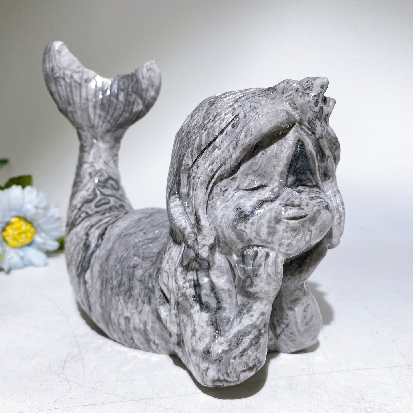 18cm Jade Mermaid Carving Cryrstal Healing Bulk Wholesale