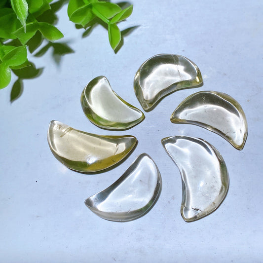 1.0"-2.0" Citrine Moon Heart Carvings Bulk Wholesale