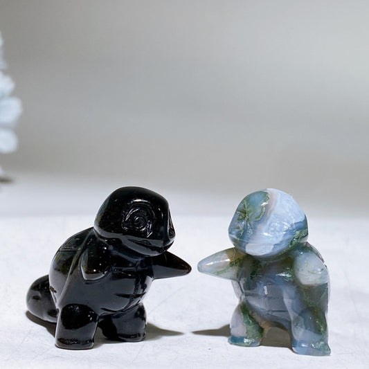 1.2" Mini Crystal Squirtle Pokemon Carving Crystal Healing Bulk Wholesale