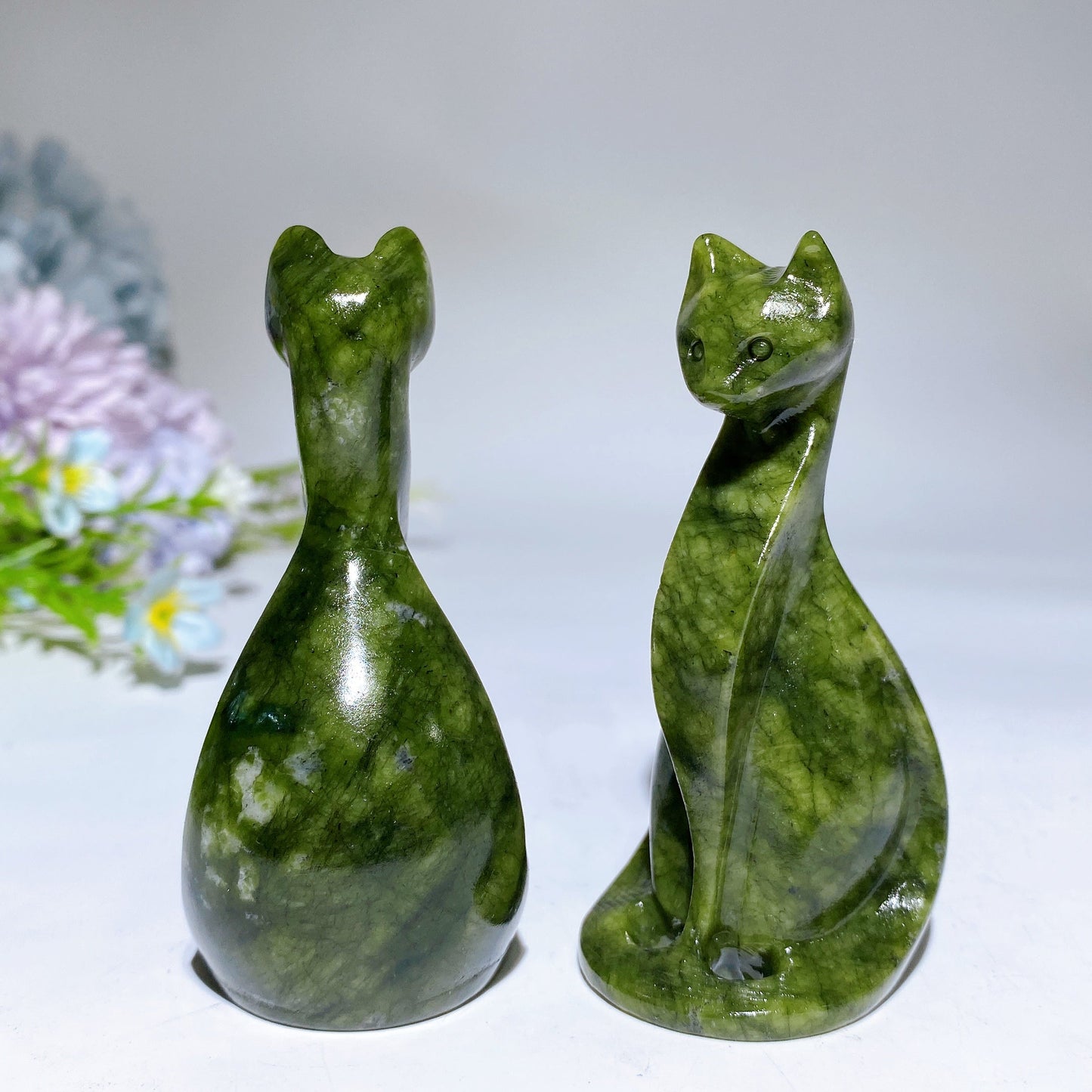 3.1" Serpentine Cat Carving Crystal Healing Bulk Wholesale