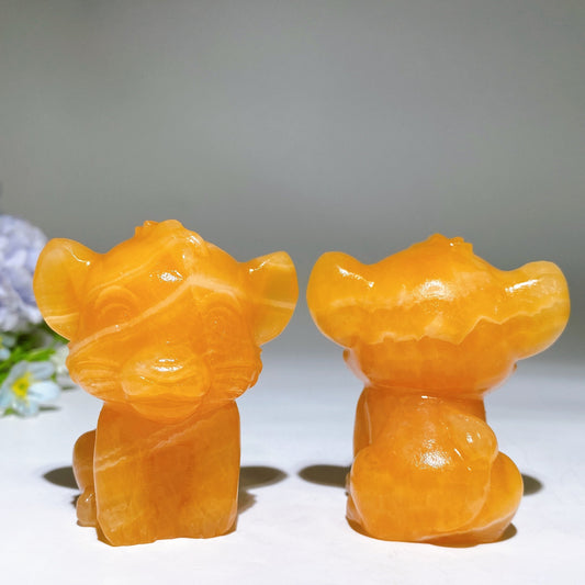 2.4" Orange Calcite Simba Carving Crystal Healing Bulk Wholesale