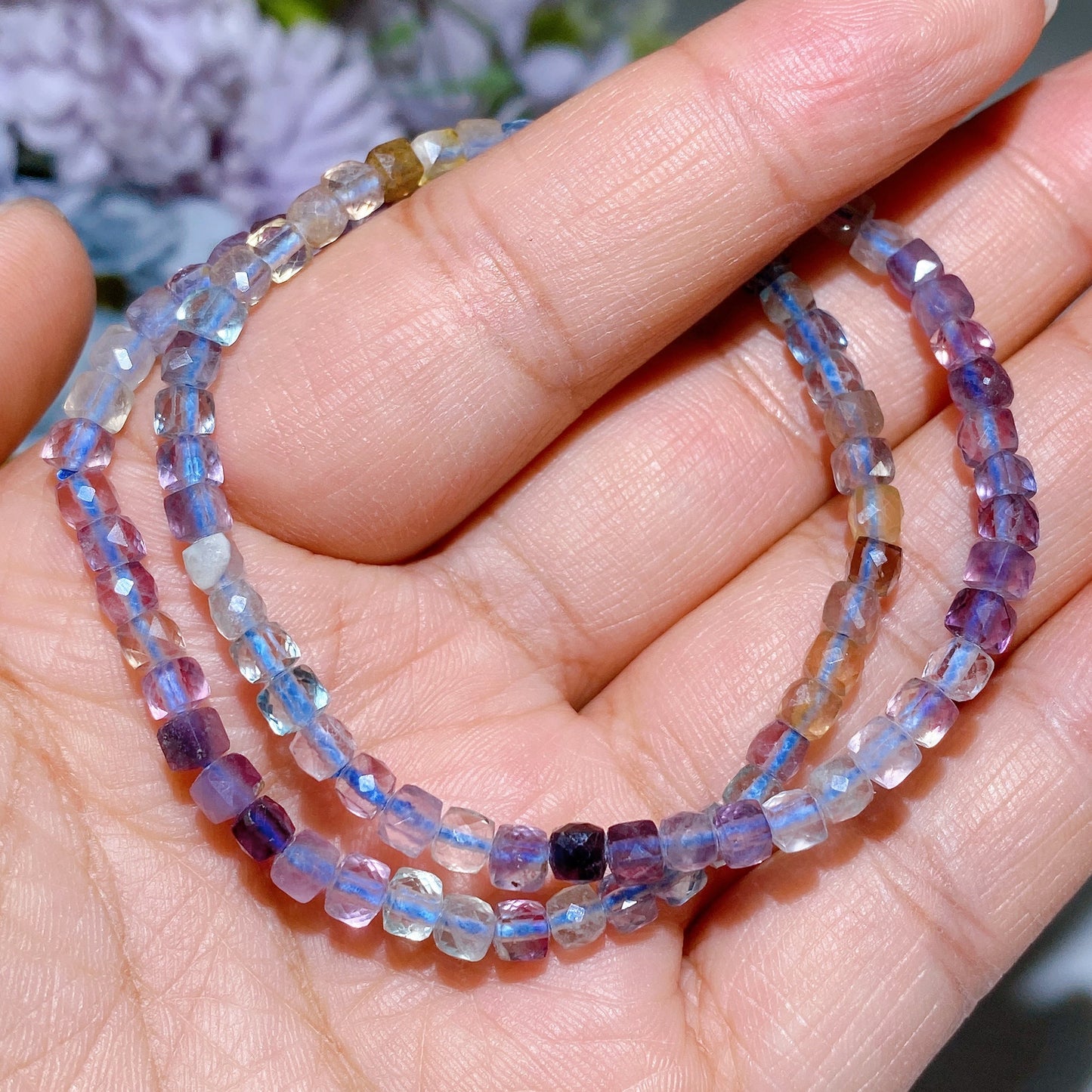 4mm Faceted Cube Crystal Bracelet Crystal Healing Bulk Wholesale