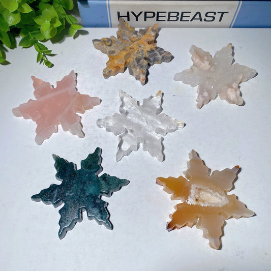 3.0" Mixed Crystal Snowflake Carvings for Christmas Bulk Wholesale