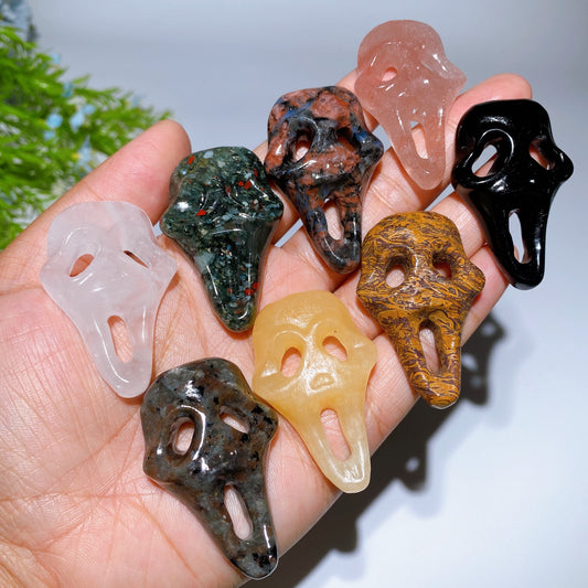 2.0" Crystal Ghost Face Carving Crystal healing Bulk Wholesale